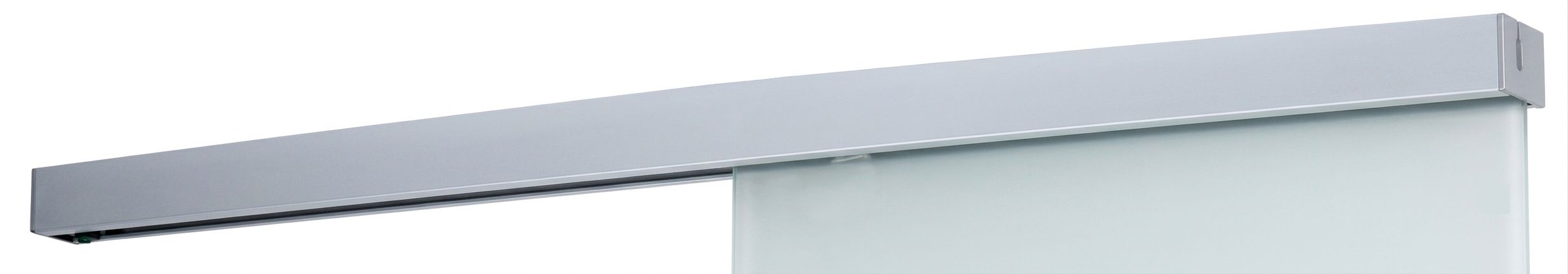 Residential automatic sliding door mechanism with frameless glass door