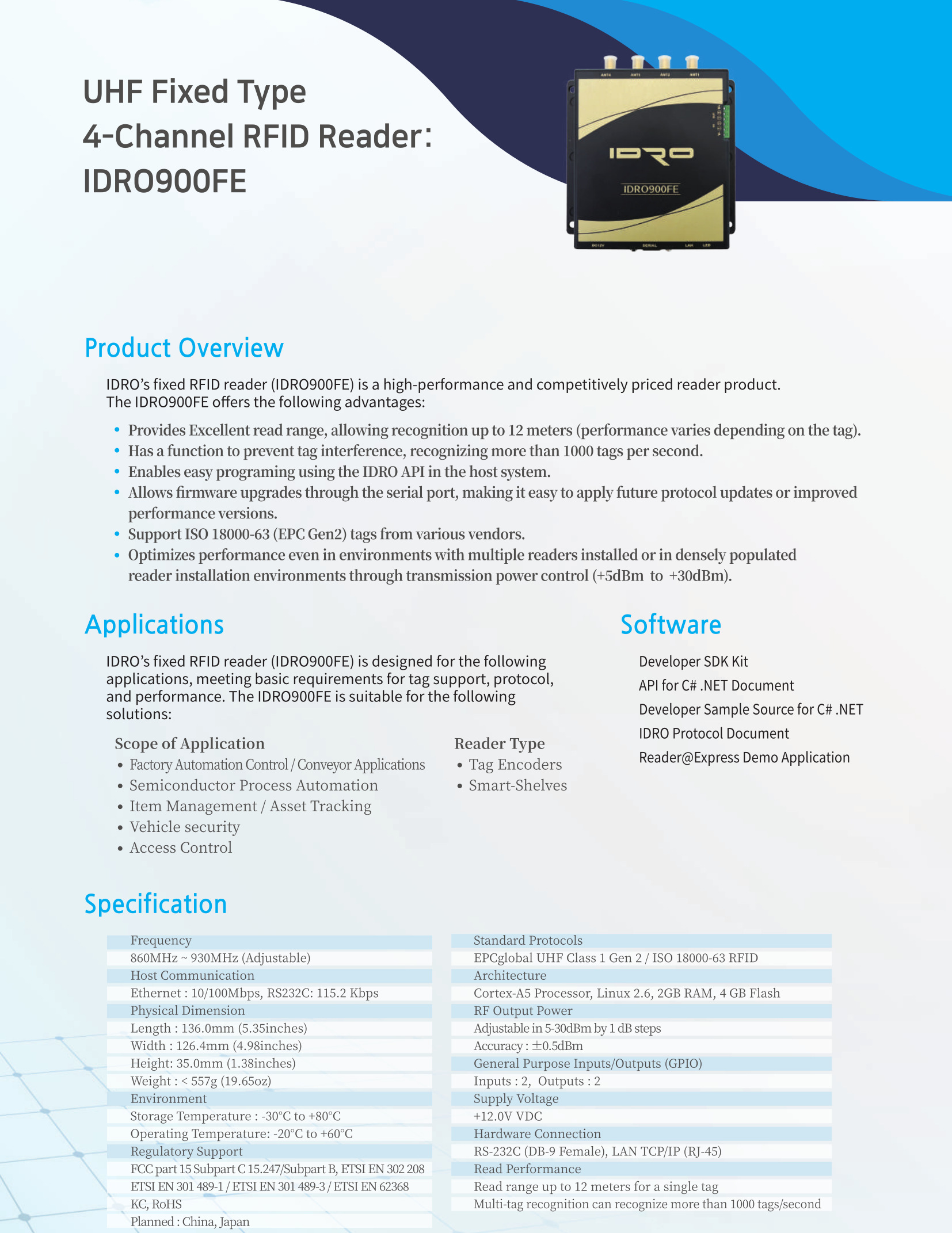 IDRO Antenna Brochure Extract — Applications